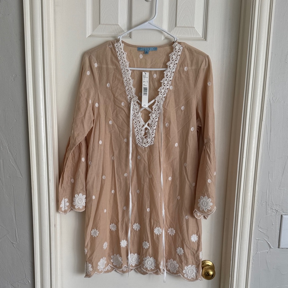 NEW ANTONIO MELANI Nude Tunic Flare Arms - Size Small